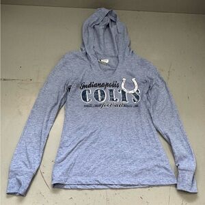 NFL Women's Heather Light Blue Indianapolis Colts Lightweight Football Hoodie Sm
